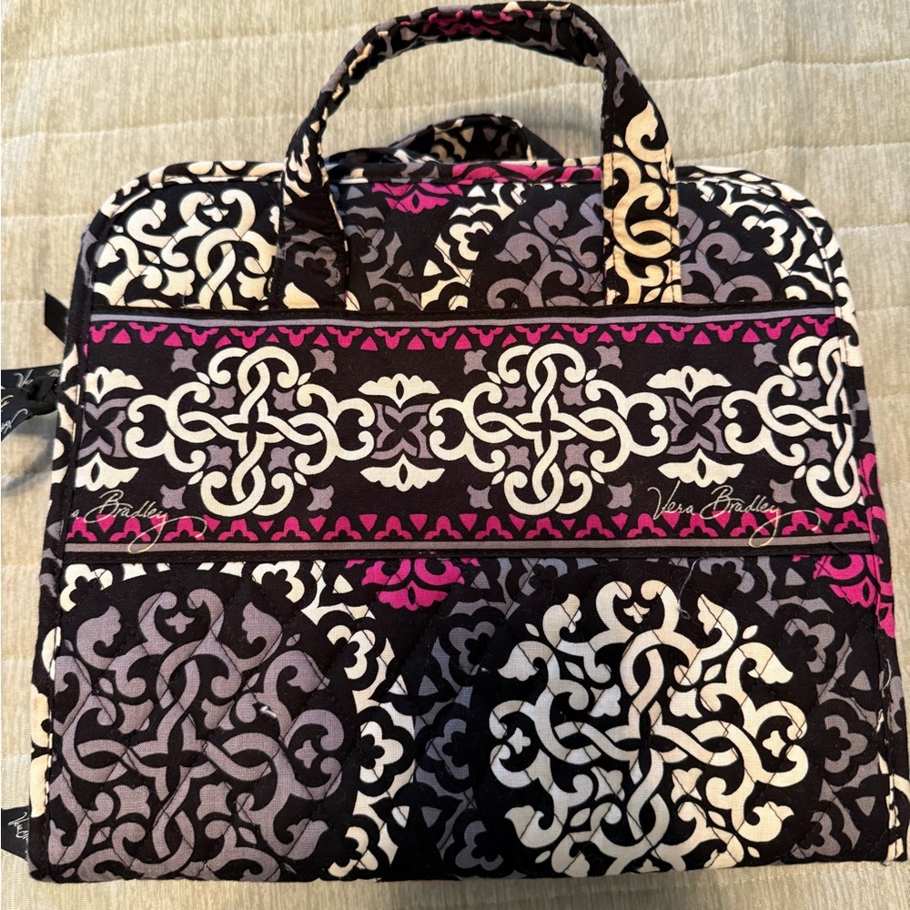 Vera Bradley Black and Pink Hanging CosmeticToiletry Bag